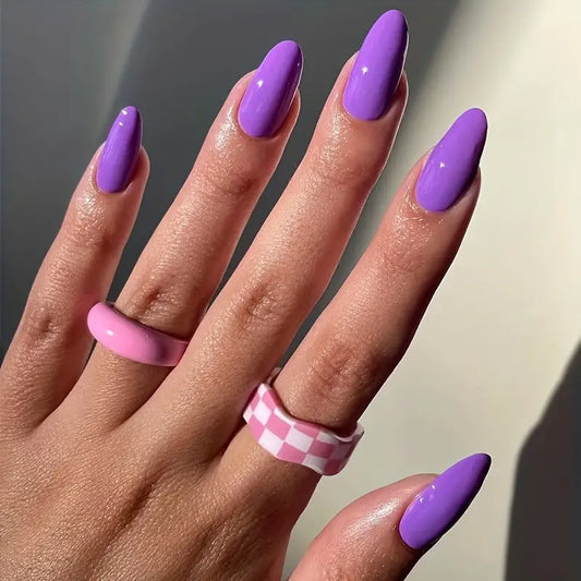 Medium Purple Almond Press On Nails