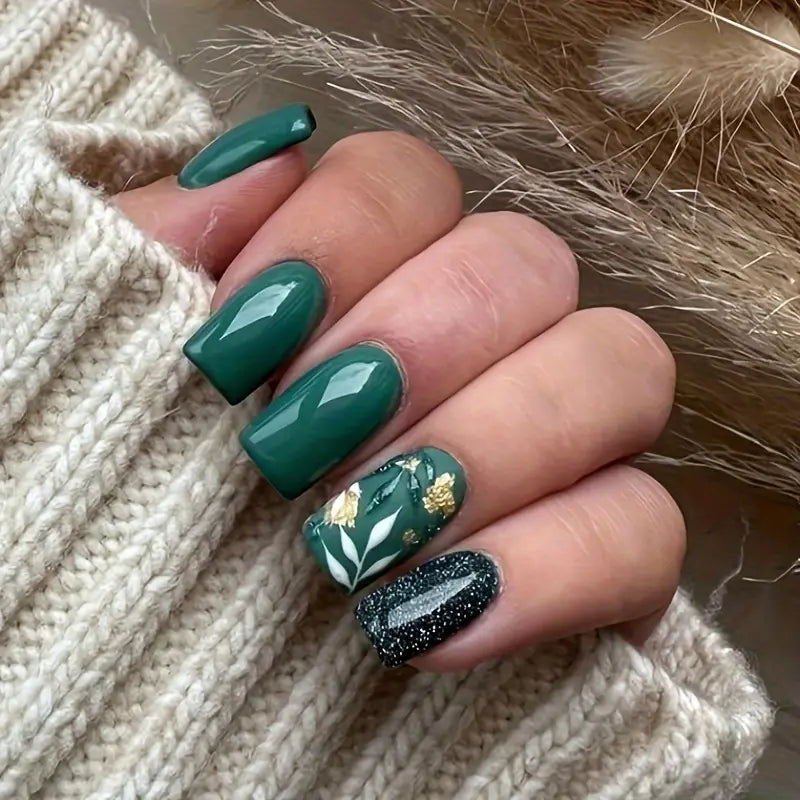 Fresh Green Square Fake Nails