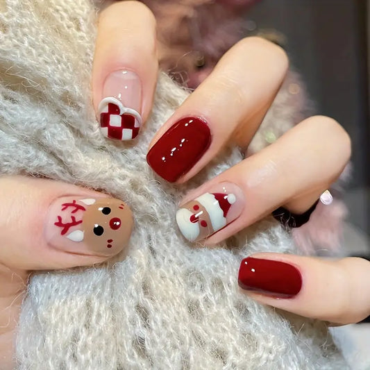 Deer Chessboard Square Nails