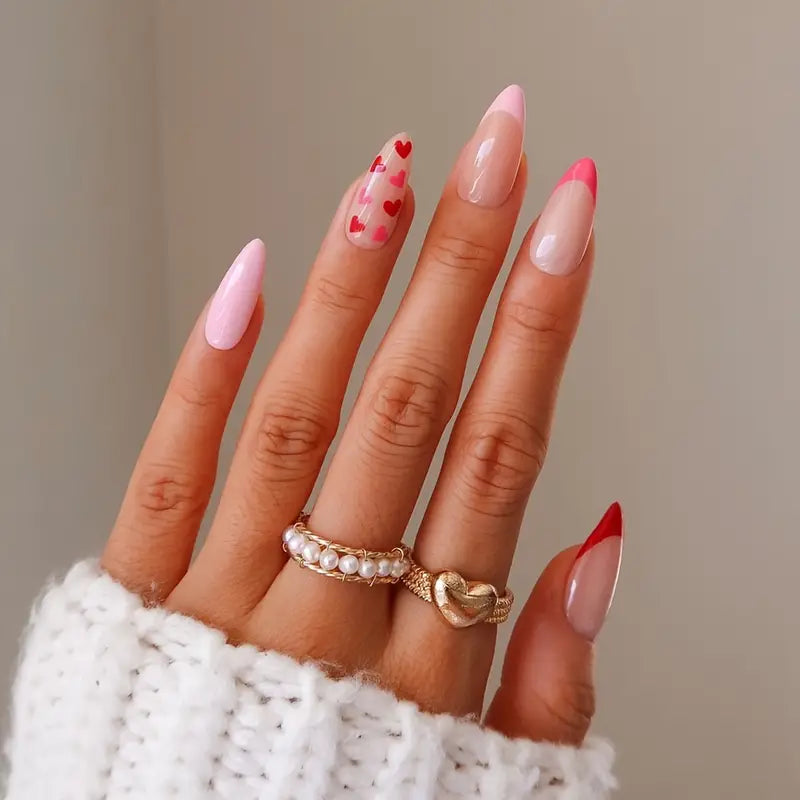 Valentine's Day French Tip Nail