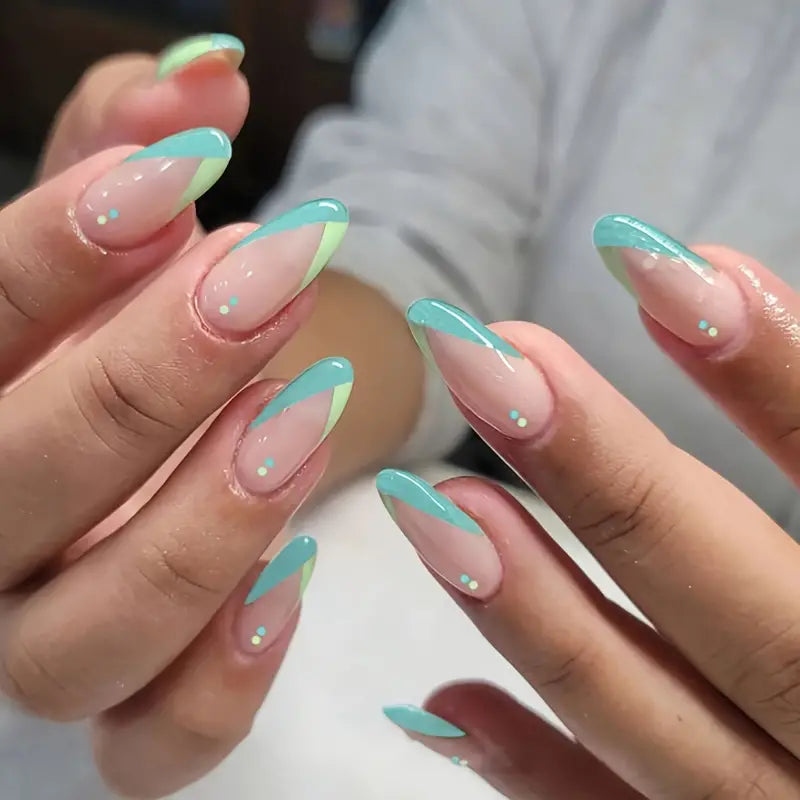 Long Almond V-Shaped Nails