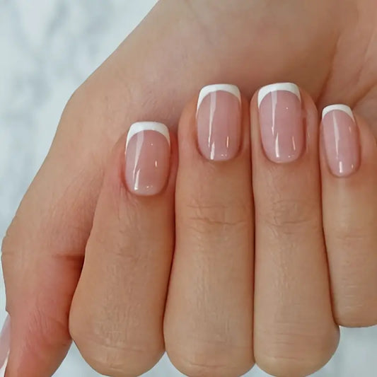 White French tip square Nails