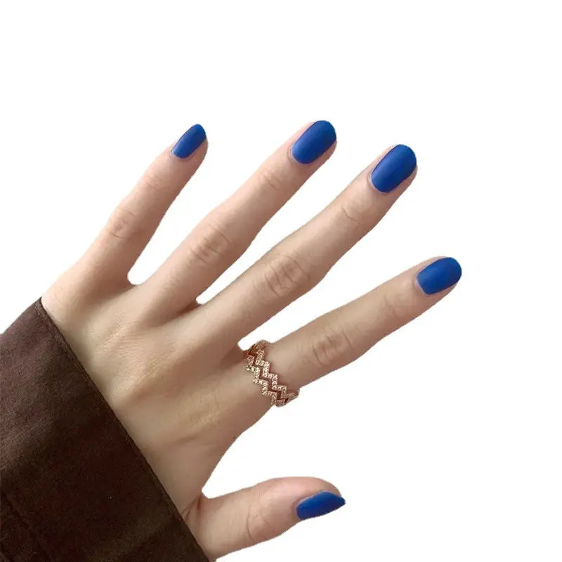 Minimalist Matte Dark Blue Nails