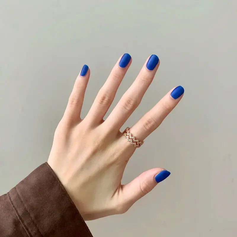 Minimalist Matte Dark Blue Nails