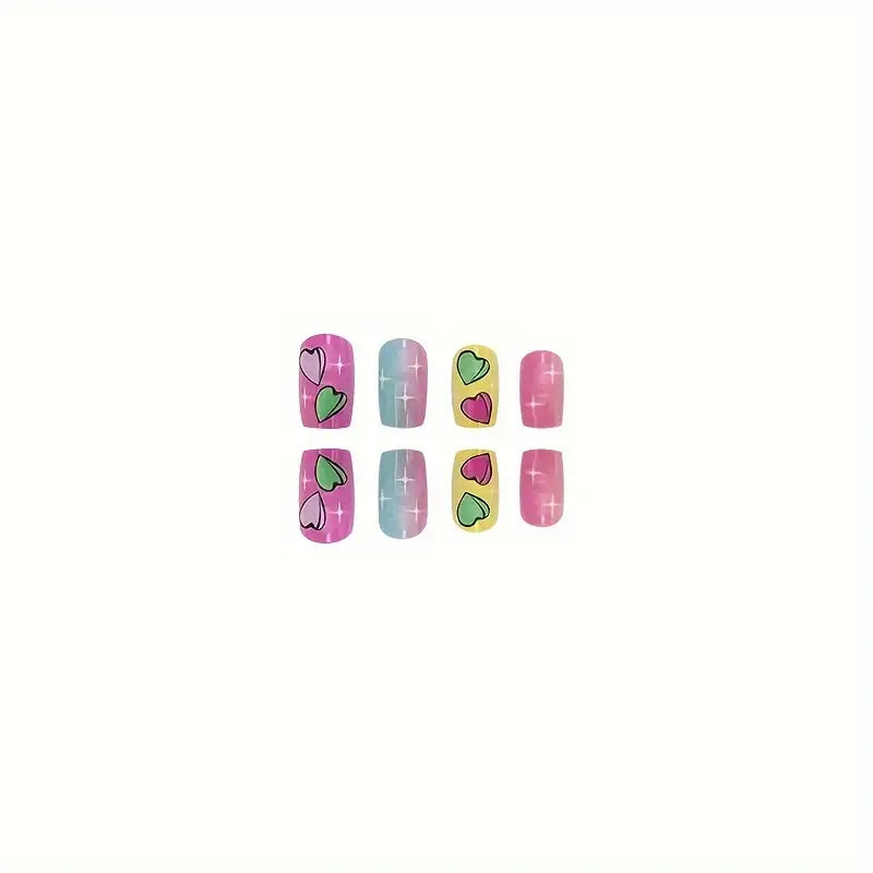 Sweet Heart Pattern Nails