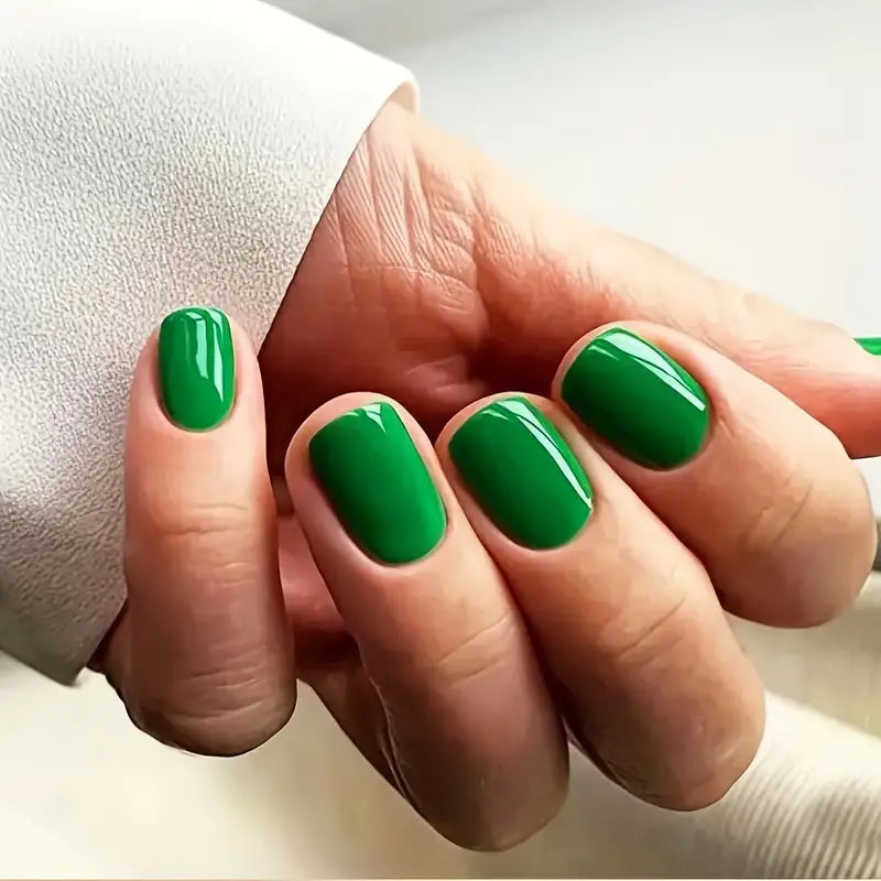 Glossy Green Press On Nails