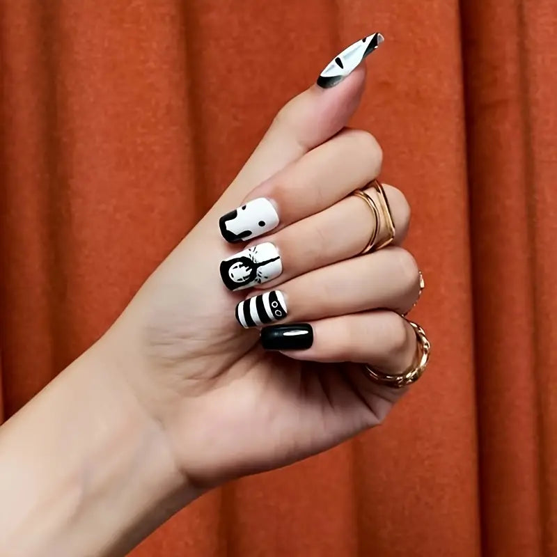 Glossy Cartoon Medium Nails