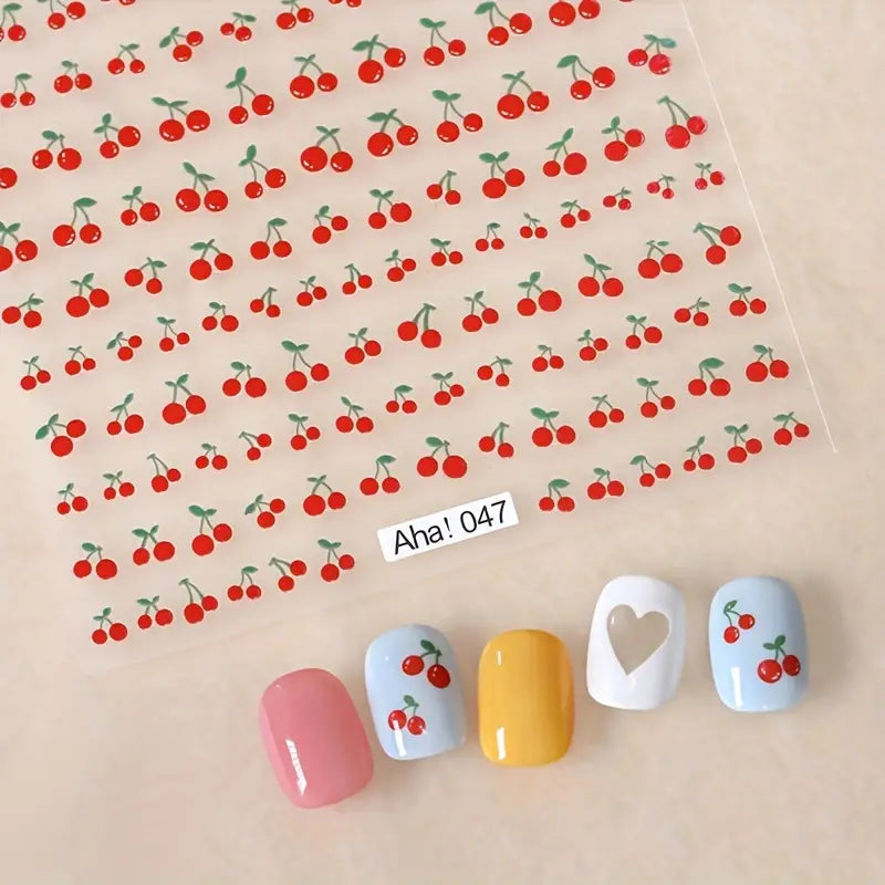 Cherry Nail Decals for Summer