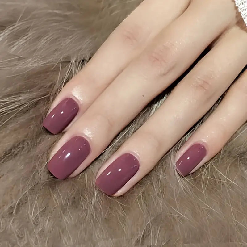 Burgundy Glossy Press-On Nails