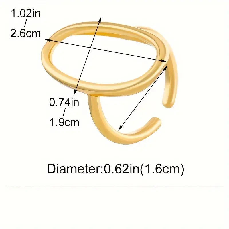 Geometric Oval Ring: Golden