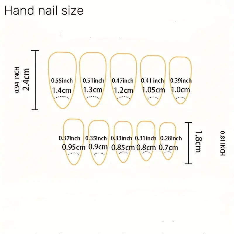 24pcs White French Press On Nails