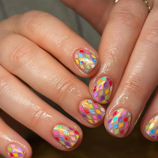 Rainbow Press On Nails