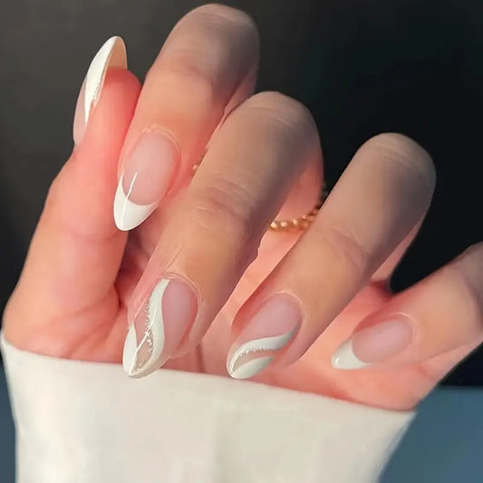 White French Tips Press On Nails