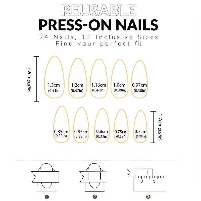 Almond Short Press On Nails - Green