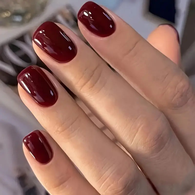 Minimalist Wine Red Nails