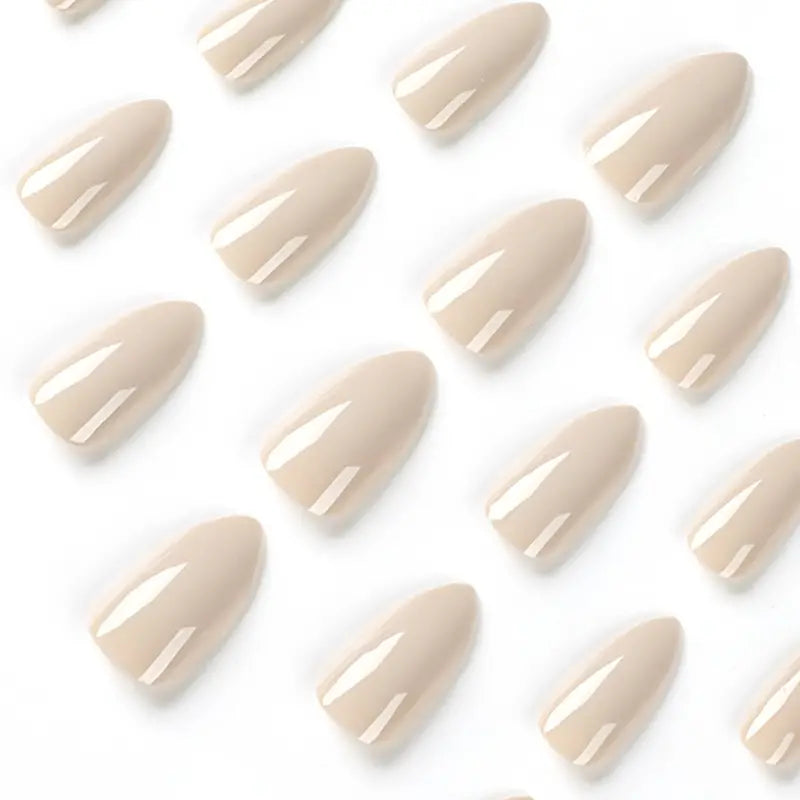 Off White Almond Press Nails