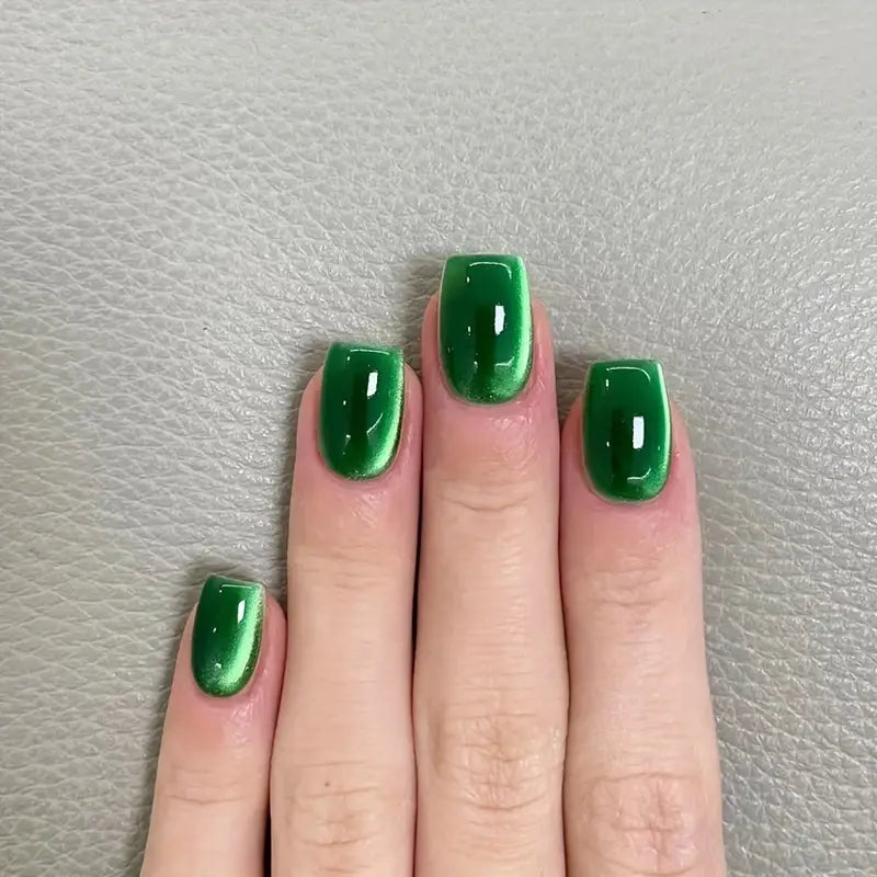 Green Reflective Glitter Nails