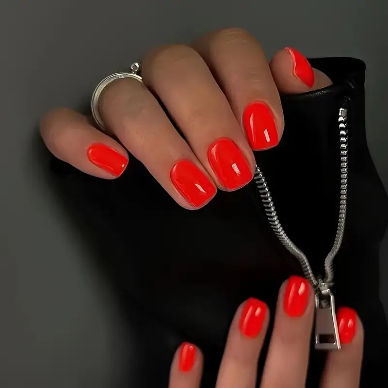 Winter Warm Orange Nails