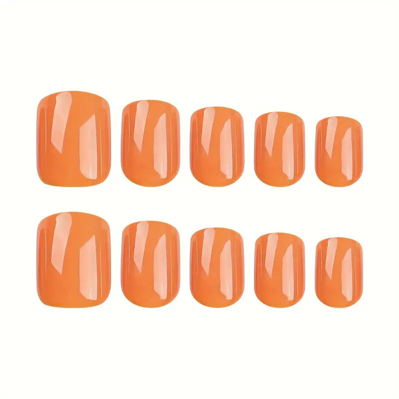 Classic Glossy Orange Nails