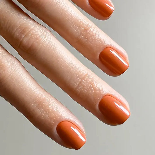 Classic Glossy Orange Nails