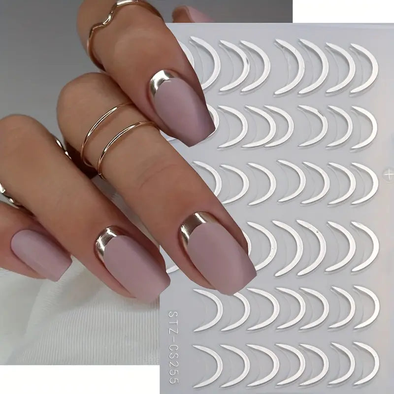 3D French Tips Nail Stickers