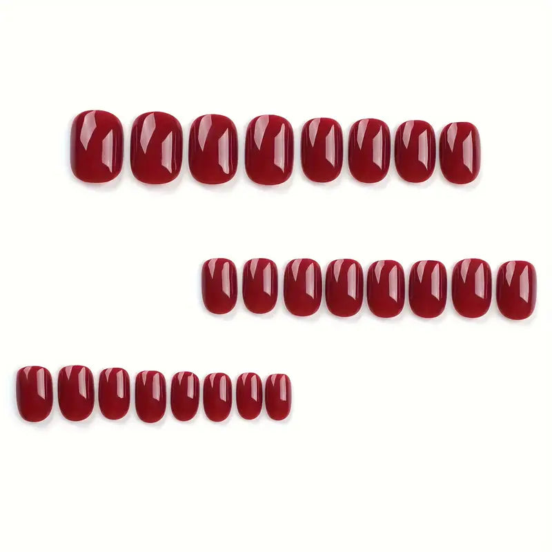 Red Artificial Acrylic Nails