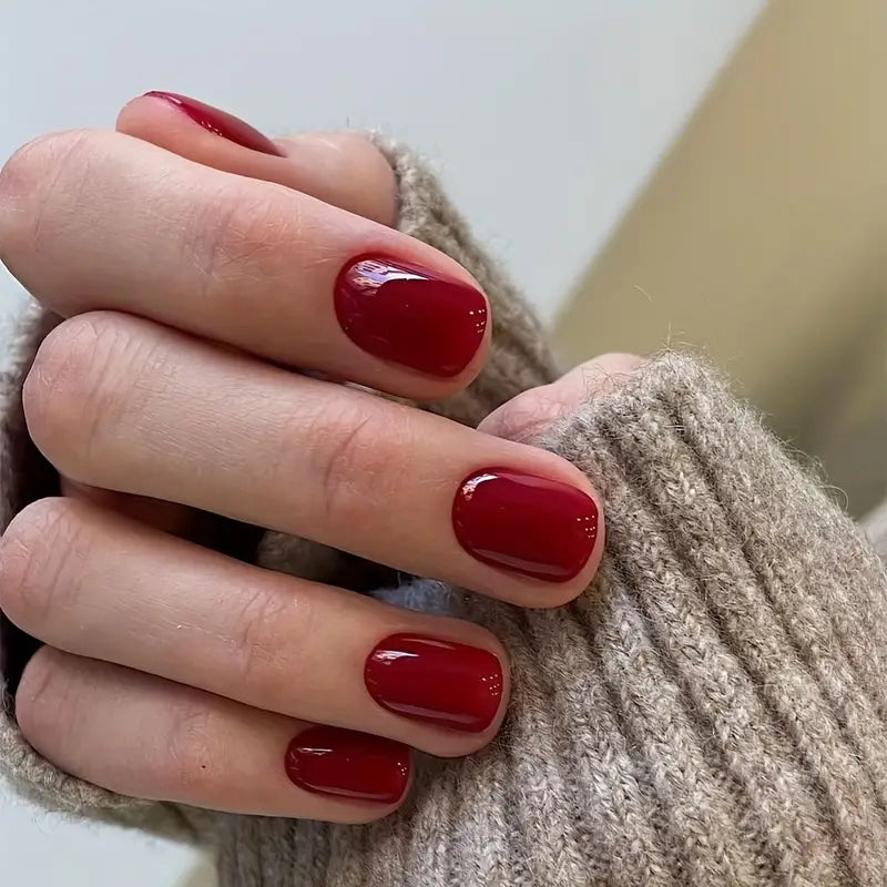 Red Artificial Acrylic Nails