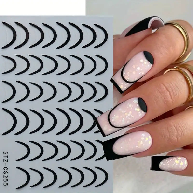 3D French Tips Nail Stickers