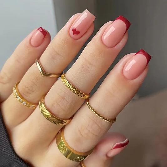 Glossy Valentine's Day Nails