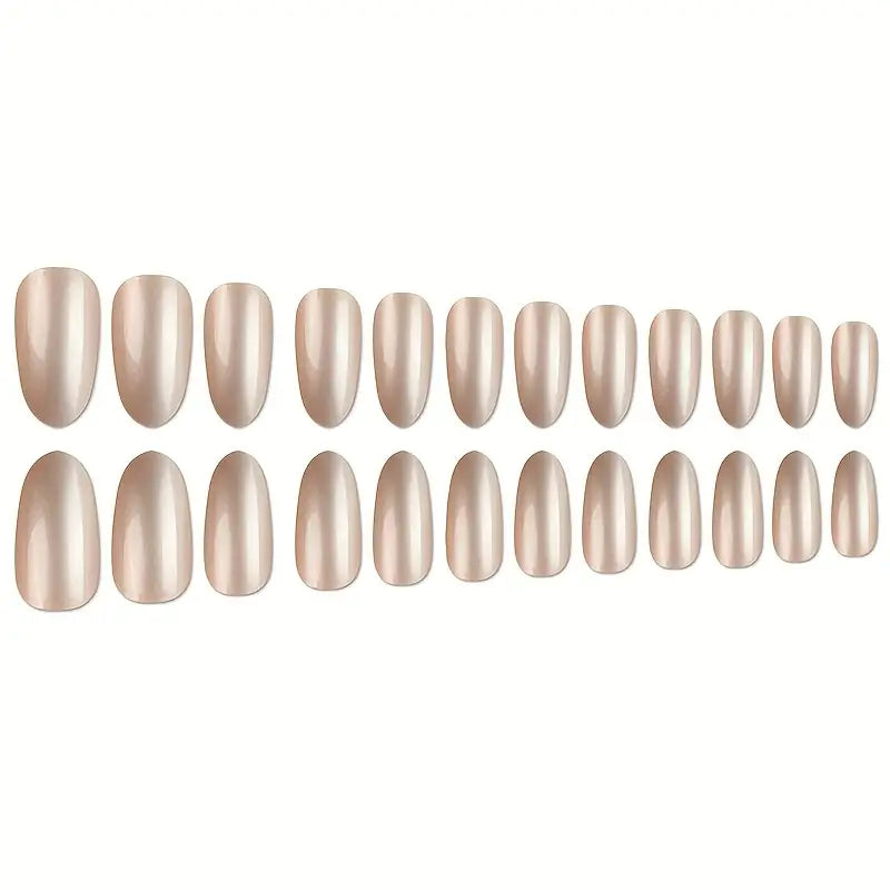 Glossy Almond Stick-On Nails Set