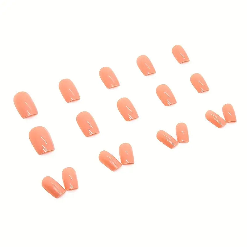 Orange Square Fingernails