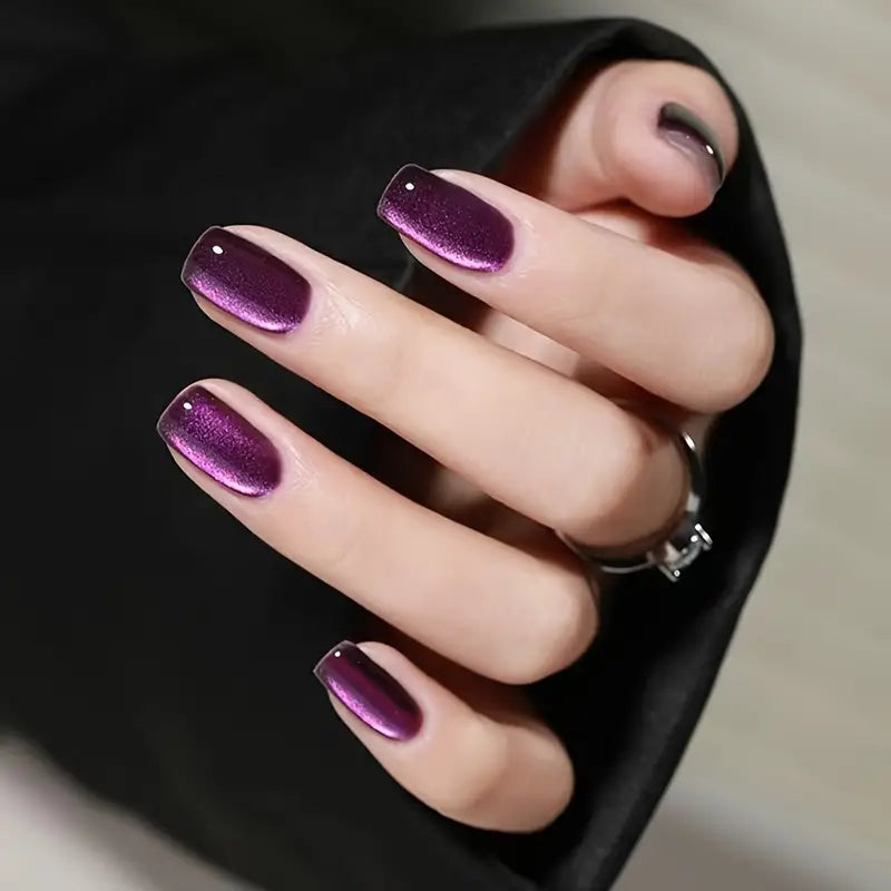 Glossy Short Square Nails