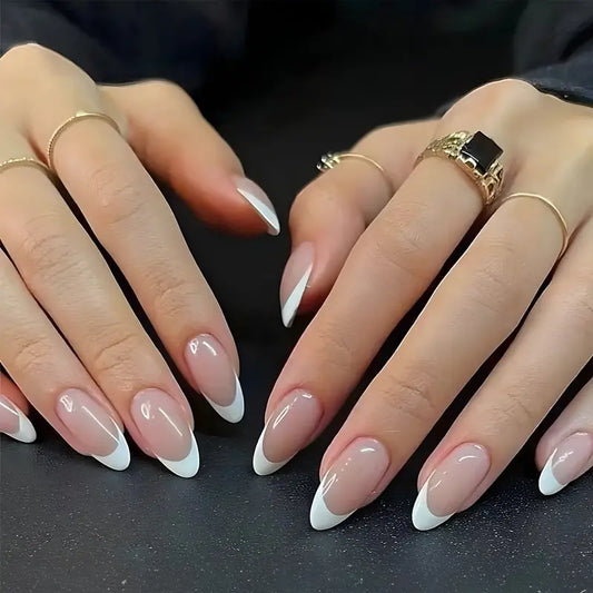 Glossy White French Tip Minimalist Nails