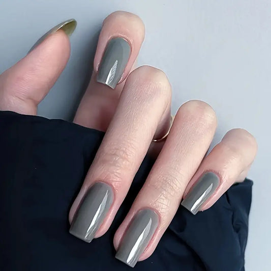 Dark Green Full Cover Press On Nails