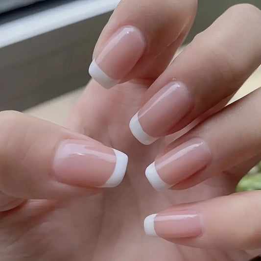 White French Minimalist Style Glossy Nails