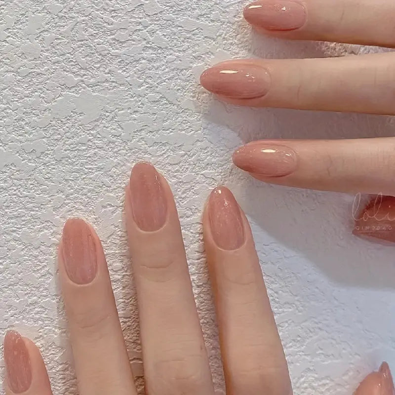 Nude Gradient Glossy Nails