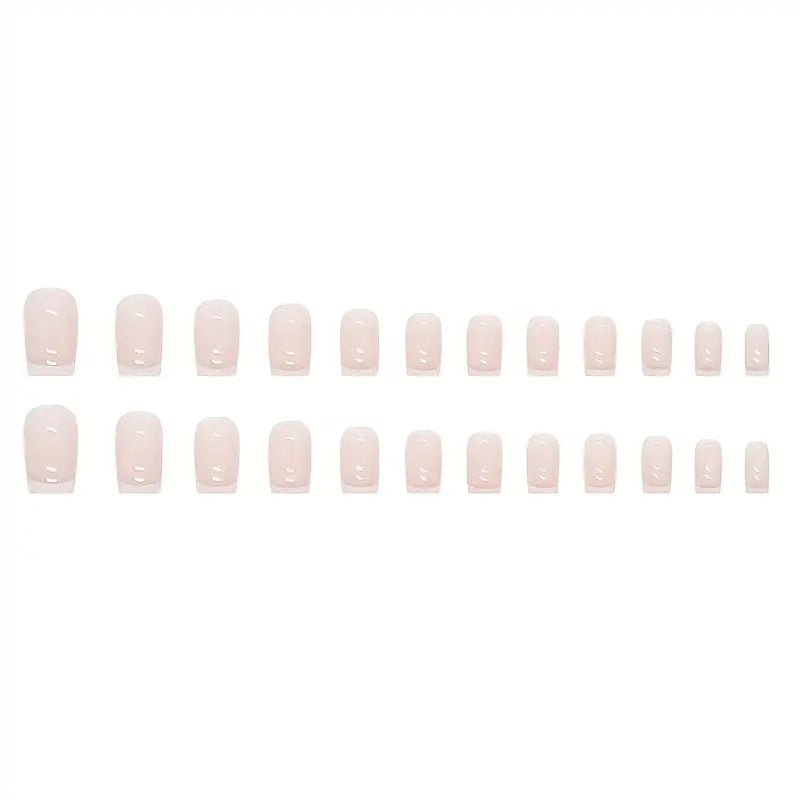 Glossy White Short Square Nails