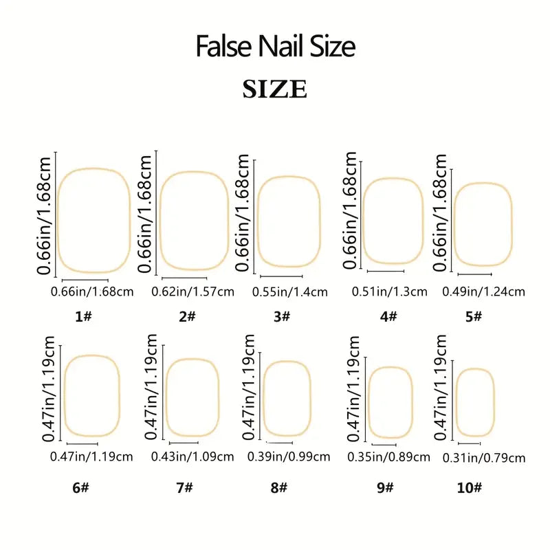 Short Oval Cartoon Pattern Nails