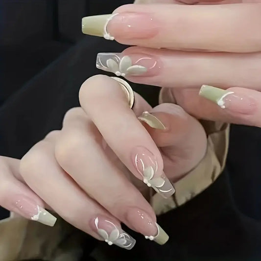 Camellia Pearl Press On Nails