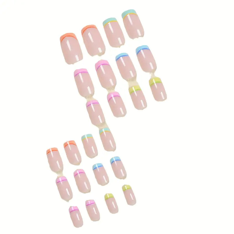 Colored French Tip Press On Nails