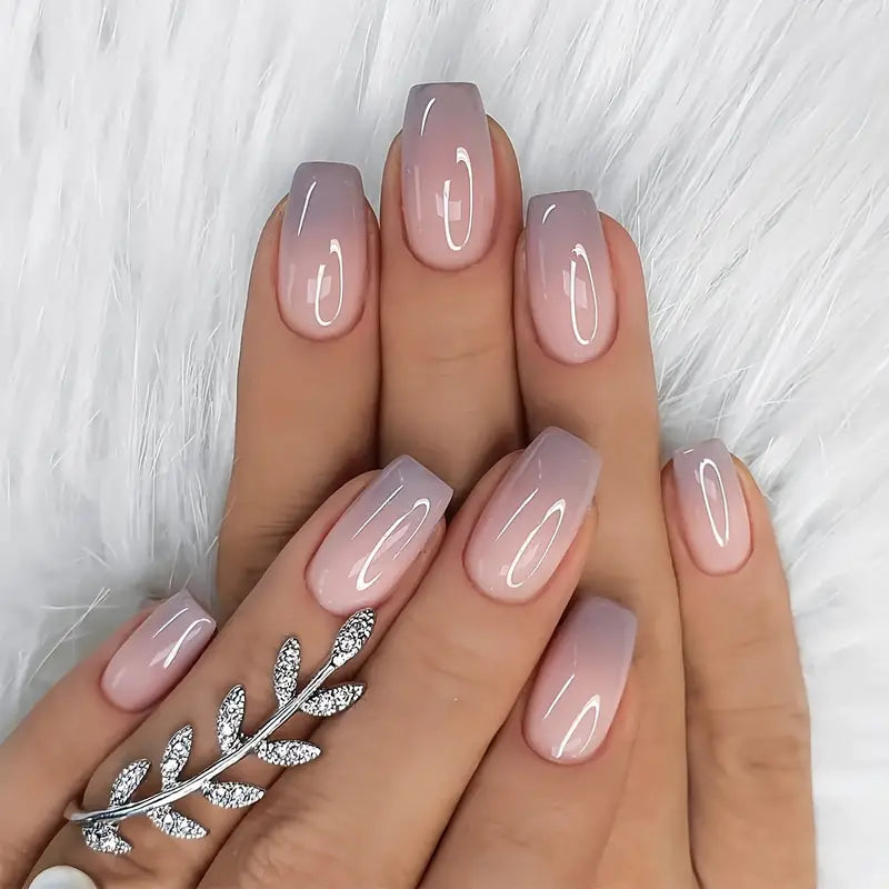 Pinkish and grey gradient Nail