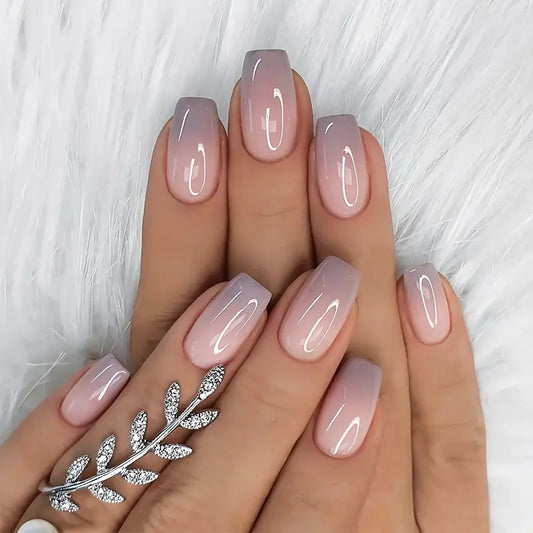 Pinkish and grey gradient Nail