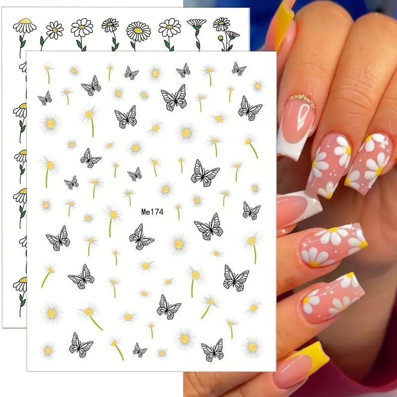 Spring Daisy Nail Art Stickers