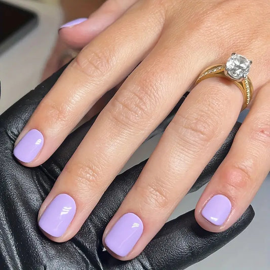 Glossy Taro Purple Press On Nails