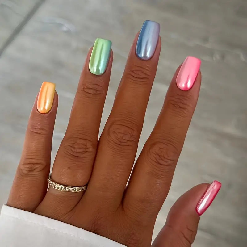 Metallic Candy Color Nails