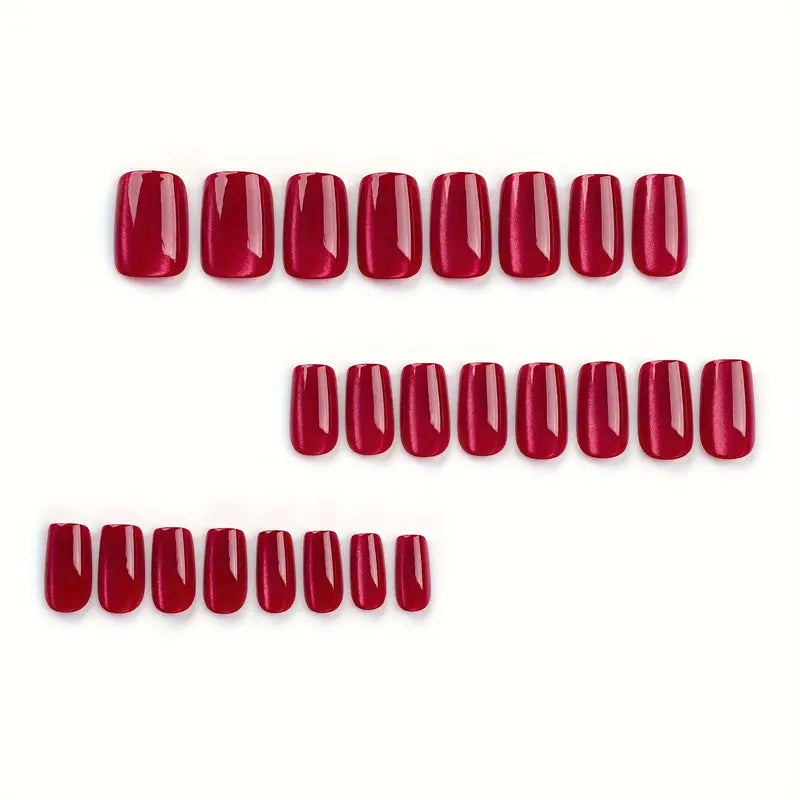 Jelly Red Ballet Shape Nails