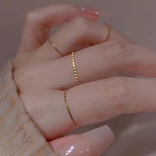 Minimalist Sparkling Stacking Rings