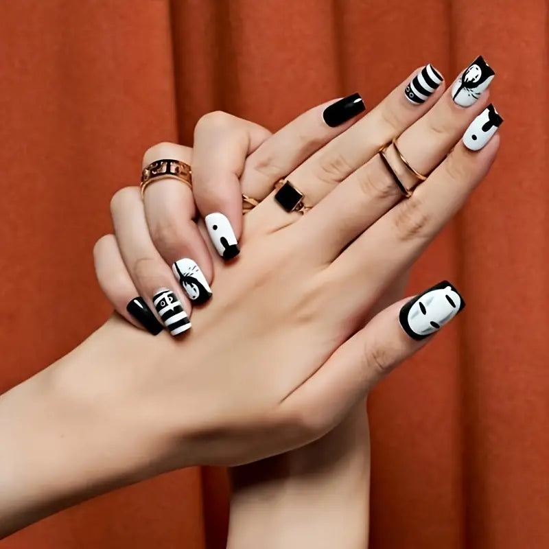 Glossy Cartoon Medium Nails