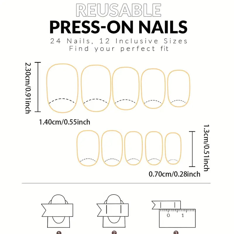 White French Tip Press On Nails