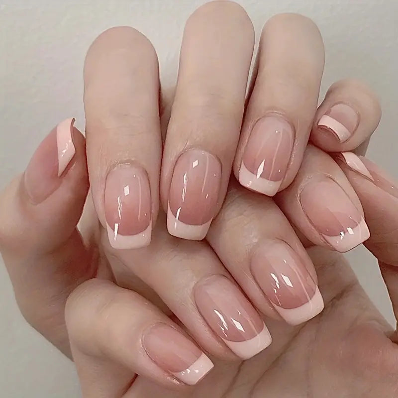 Pink French Tip Press On Nails